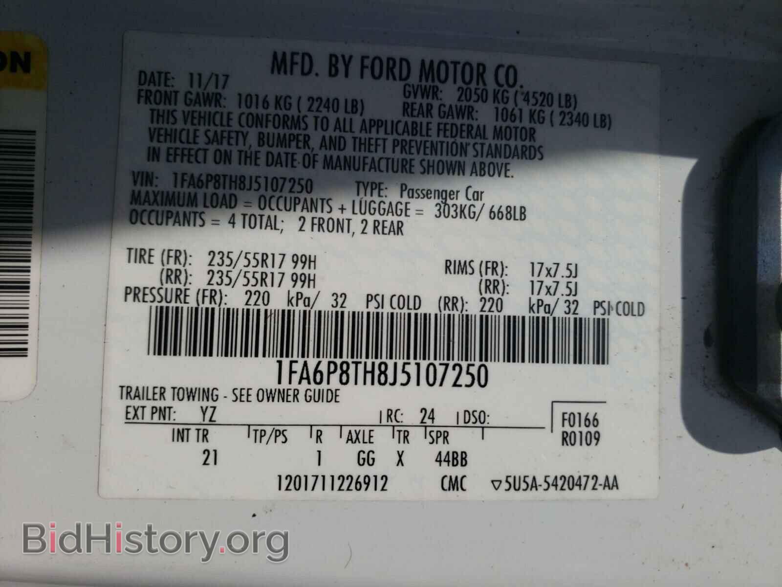 2018 FORD MUSTANG - VIN: 1FA6P8TH8J5107250 - Фото 10