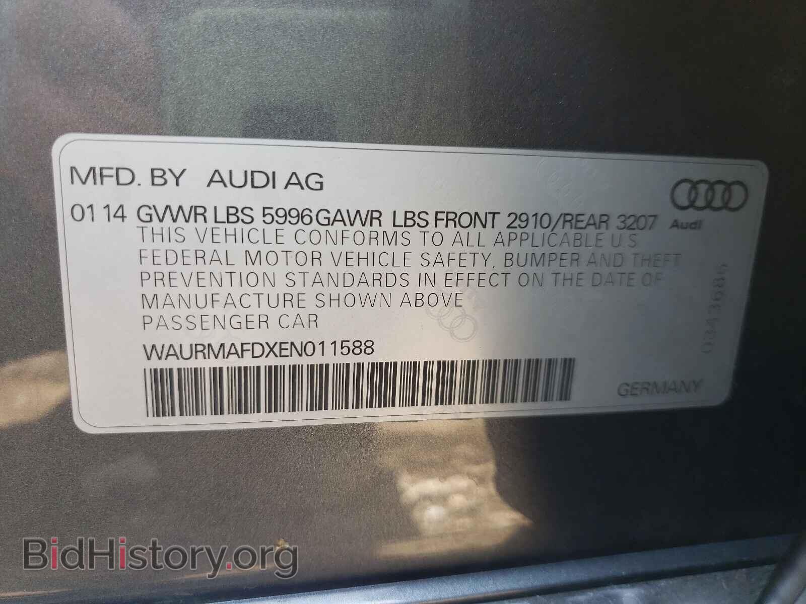2014 AUDI A8 - VIN: WAURMAFDXEN011588 - Фото 10