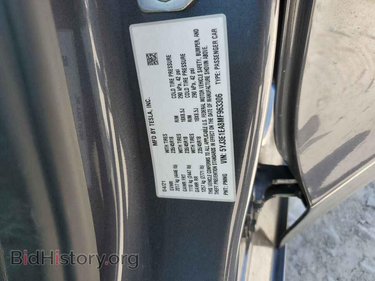 2021 TESLA MODEL 3 - VIN: 5YJ3E1EA8MF963306 - Photo 12