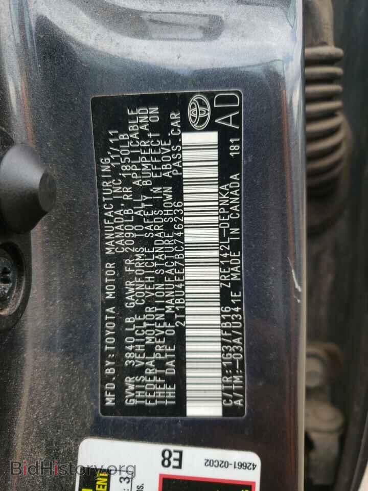 2011 TOYOTA COROLLA - VIN: 2T1BU4EE7BC746236 - Фото 10