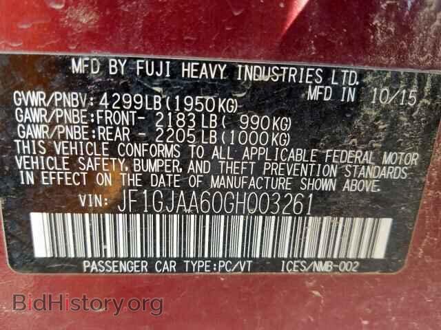 2016 SUBARU IMPREZA - VIN: JF1GJAA60GH003261 - Фото 10