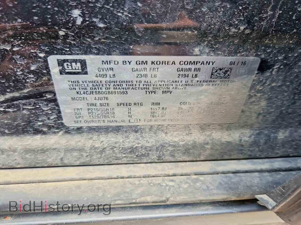 2016 BUICK ENCORE - VIN: KL4CJESB0GB691593 - Photo 13