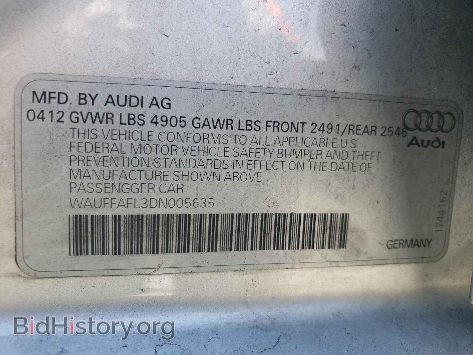 2013 AUDI A4 - VIN: WAUFFAFL3DN005635 - Photo 10