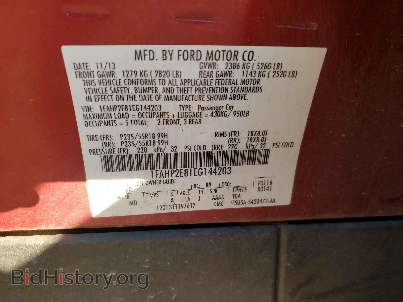 2014 FORD TAURUS - VIN: 1FAHP2E81EG144203 - Фото 10