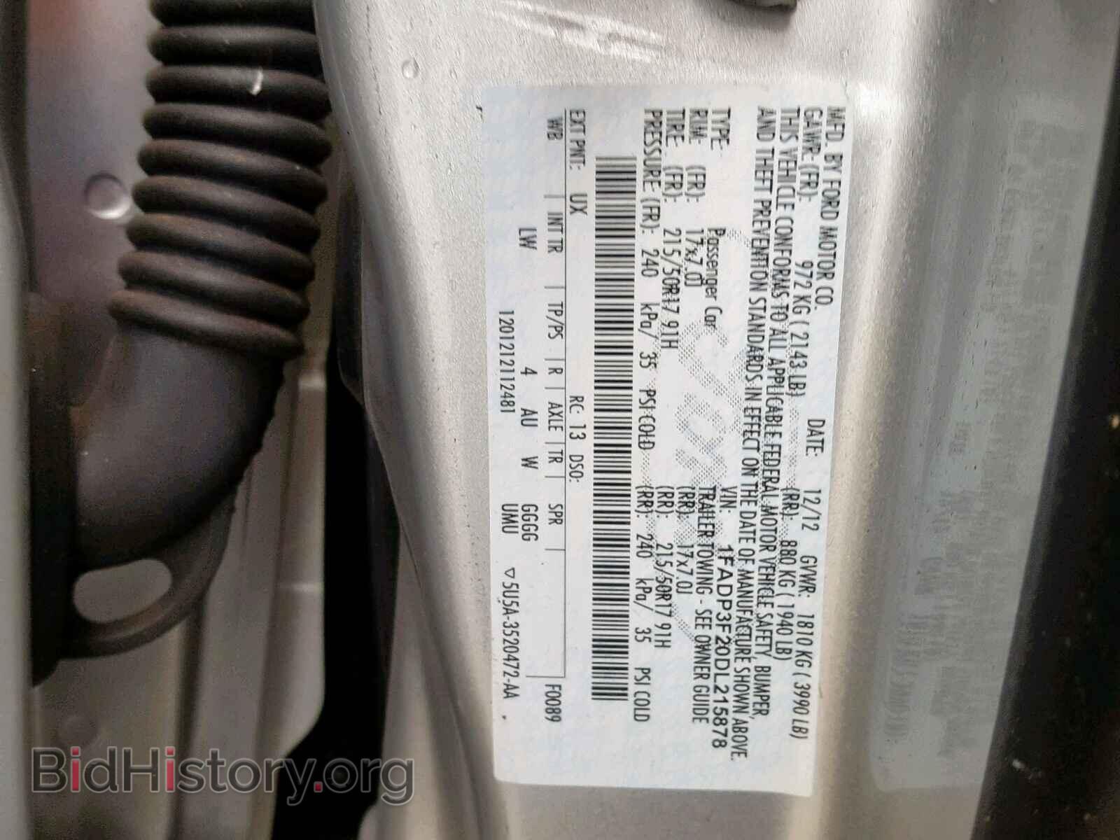 2013 FORD FOCUS - VIN: 1FADP3F20DL215878 - Фото 10