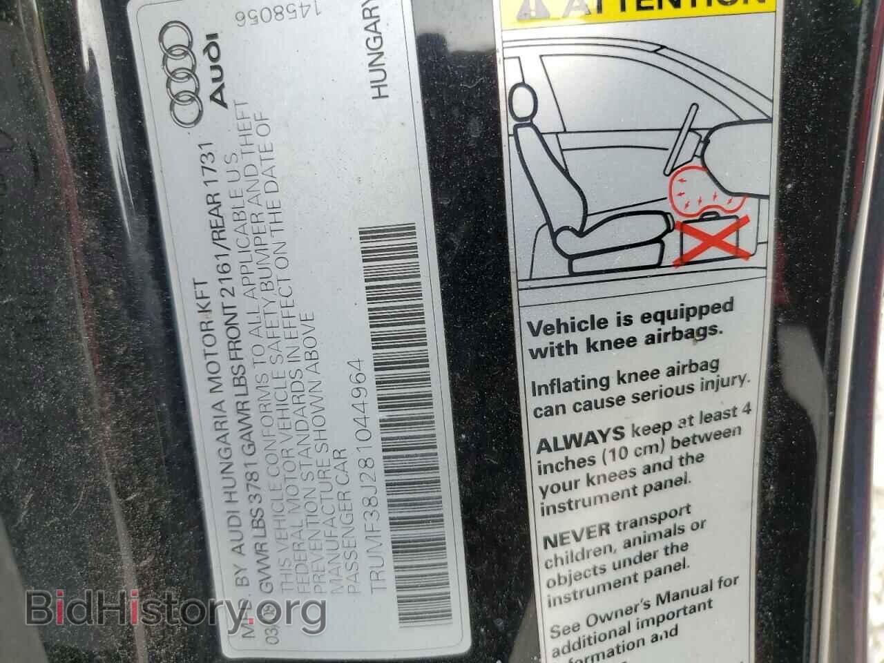 2008 AUDI TT - VIN: TRUMF38J281044964 - Фото 12