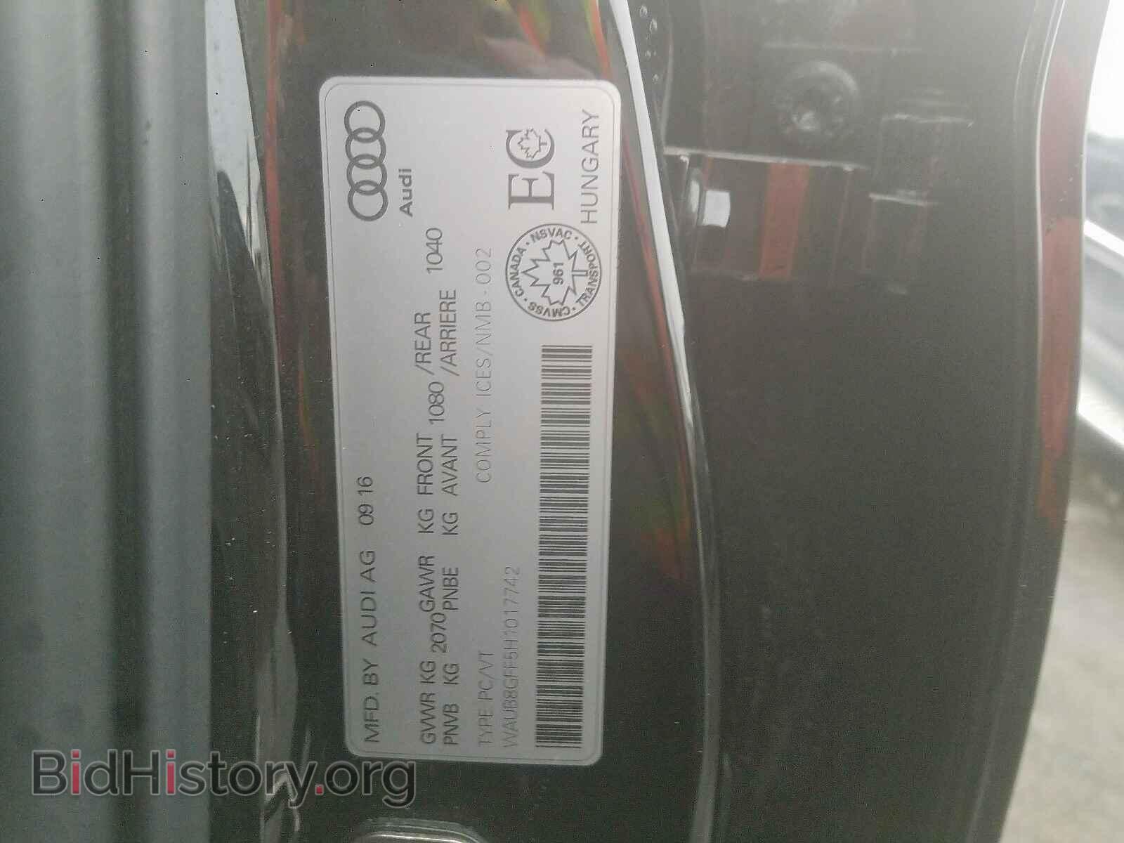 2017 AUDI A3 - VIN: WAUB8GFF5H1017742 - Фото 10