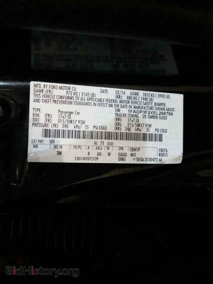 2014 FORD FOCUS - VIN: 1FADP3F2XEL266788 - Фото 10