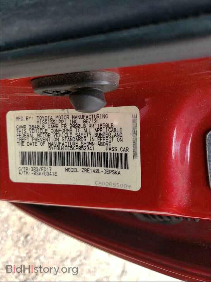 2012 TOYOTA COROLLA - VIN: 5YFBU4EE5CP052341 - Фото 10