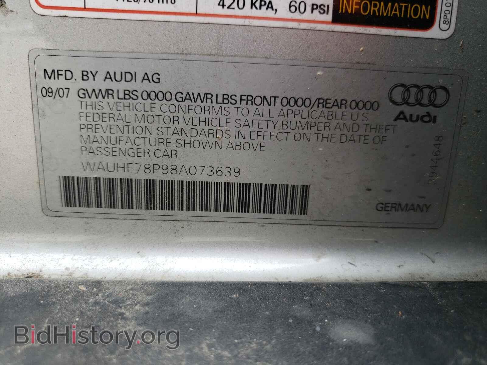 2008 AUDI A3 - VIN: WAUHF78P98A073639 - Photo 10