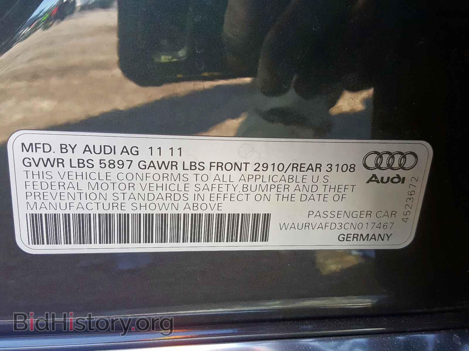 2012 AUDI A8 - VIN: WAURVAFD3CN017467 - Фото 10