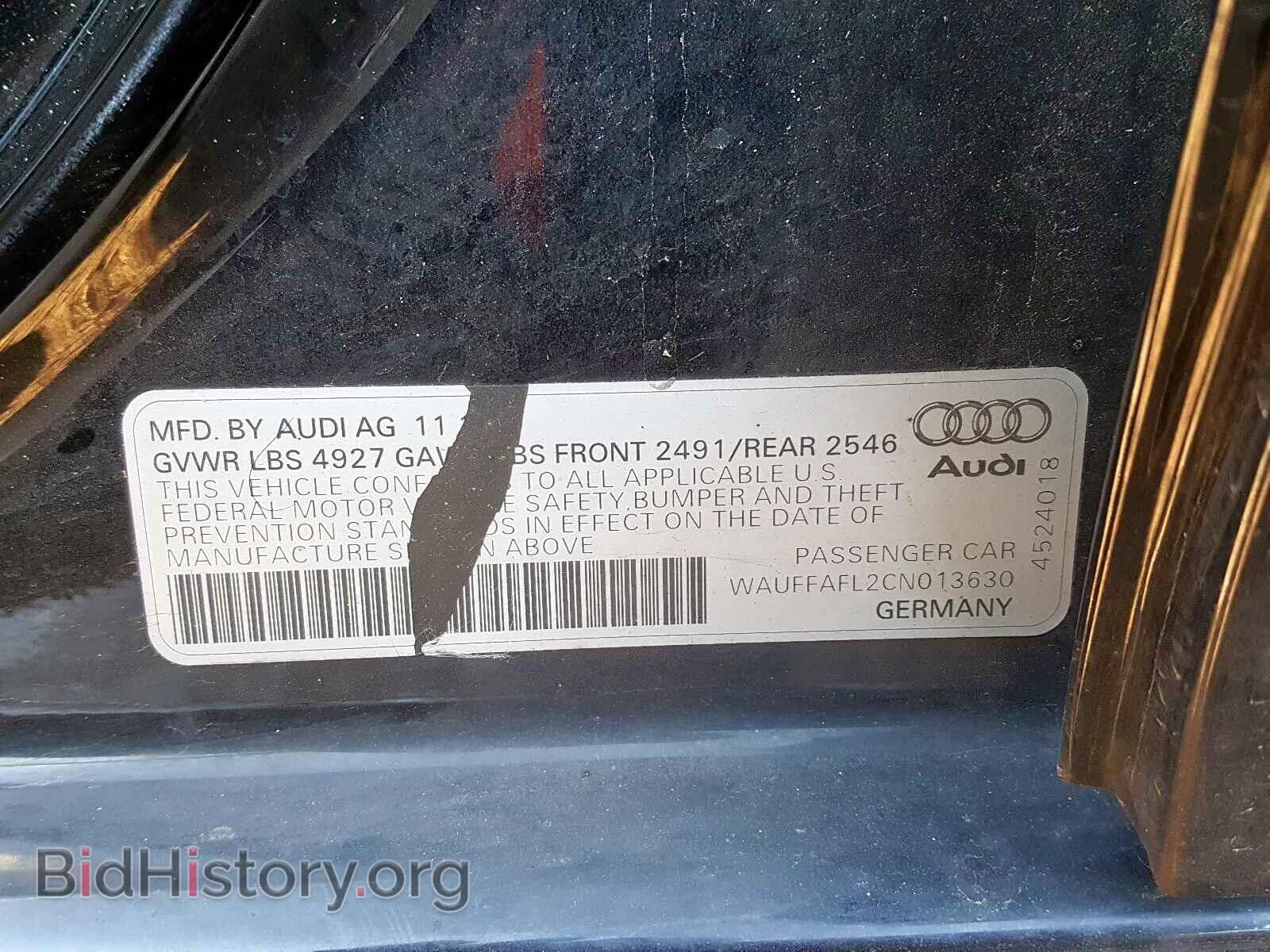 2012 AUDI A4 - VIN: WAUFFAFL2CN013630 - Photo 10