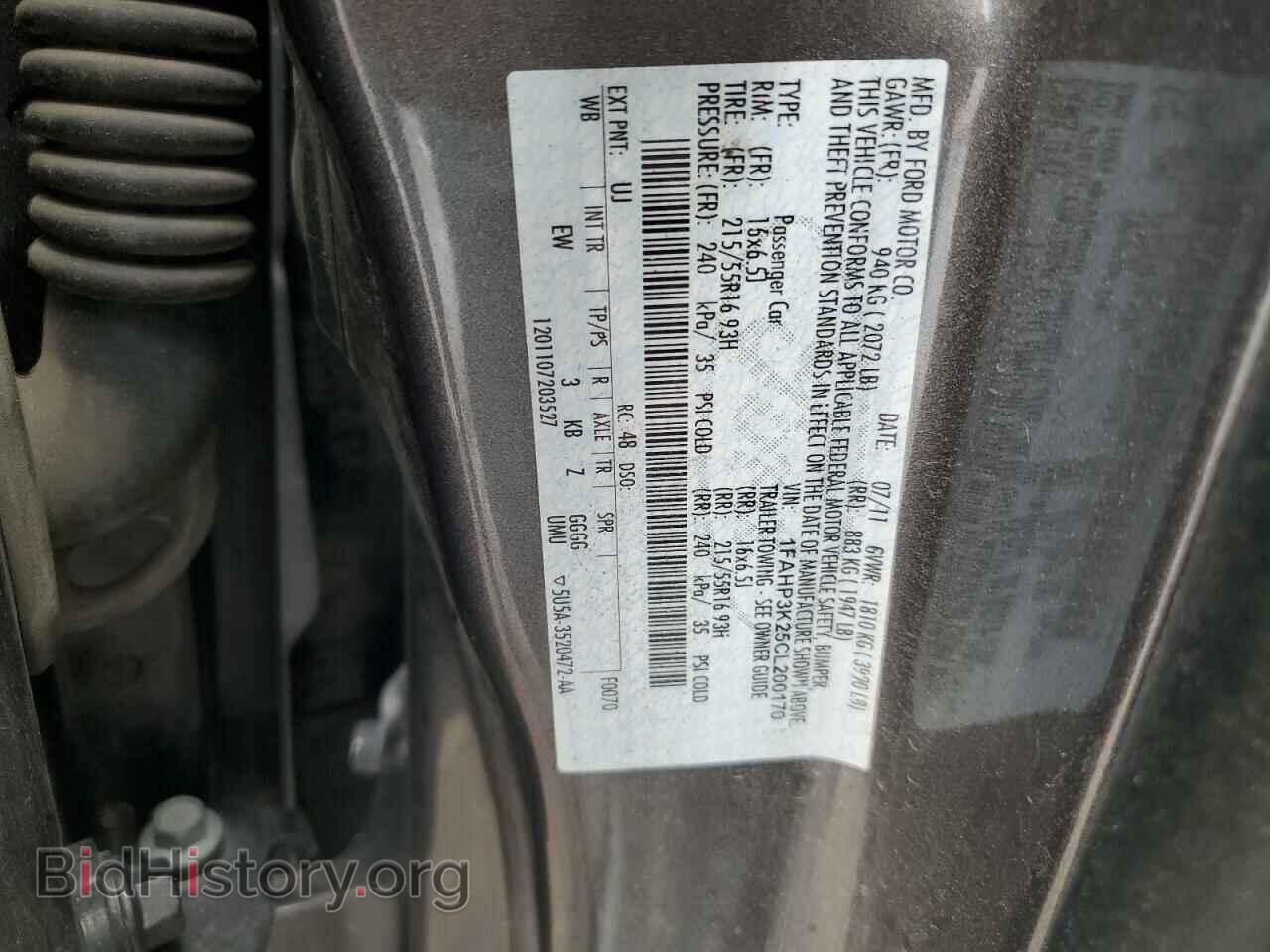 2012 FORD FOCUS - VIN: 1FAHP3K25CL200170 - Фото 12