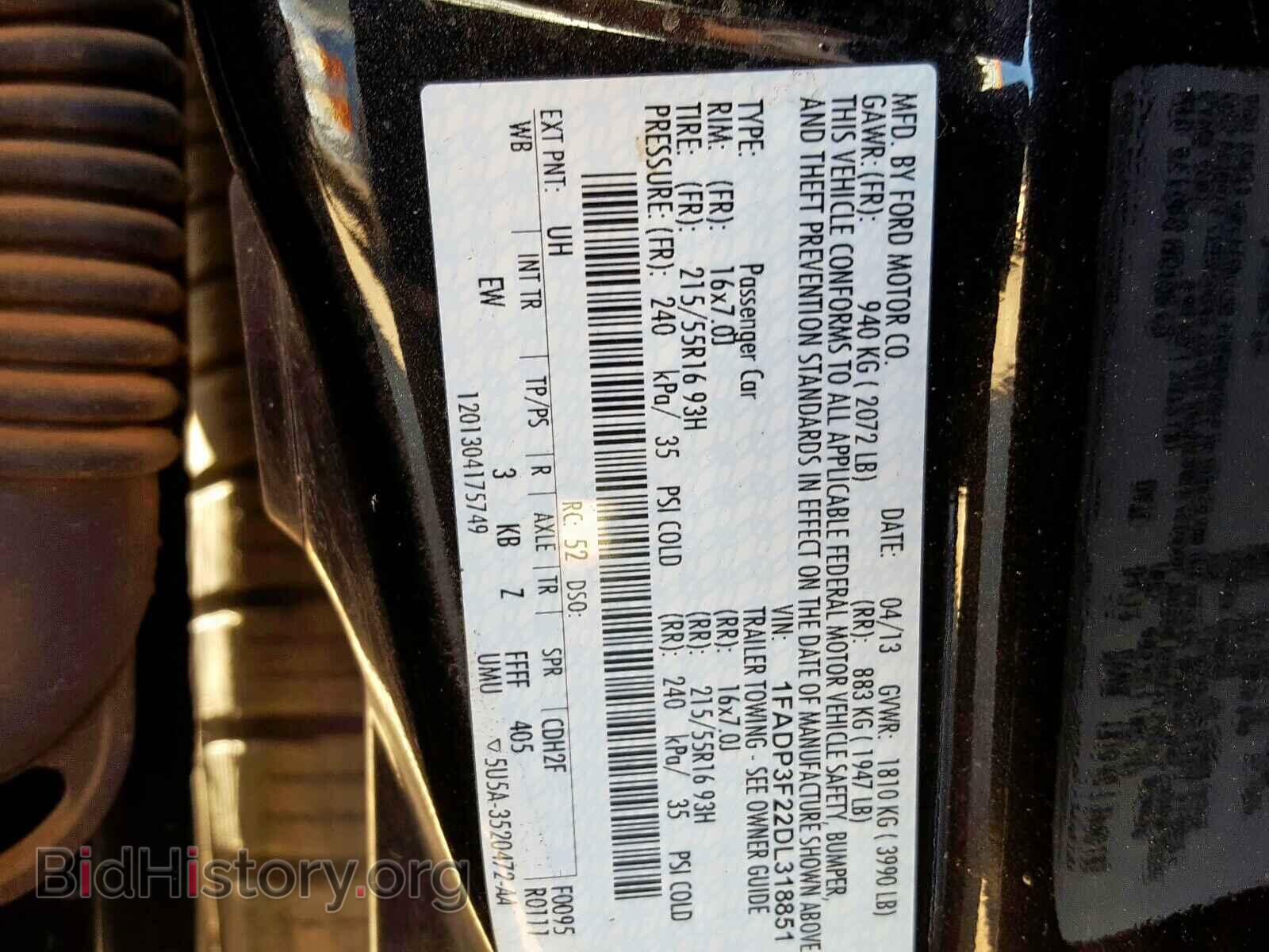 2013 FORD FOCUS SE - VIN: 1FADP3F22DL318851 - Фото 10