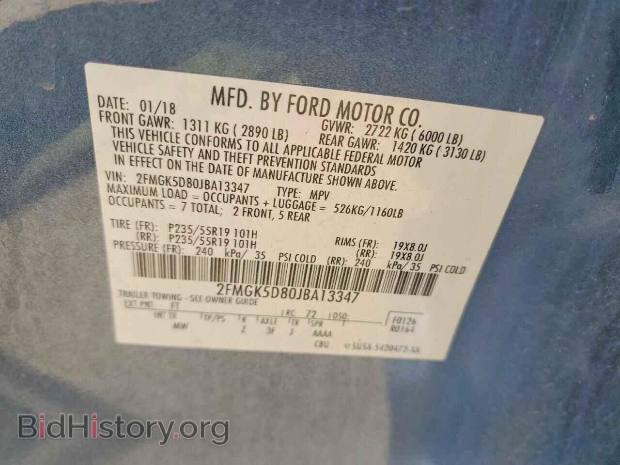 2018 FORD FLEX - VIN: 2FMGK5D80JBA13347 - Photo 13