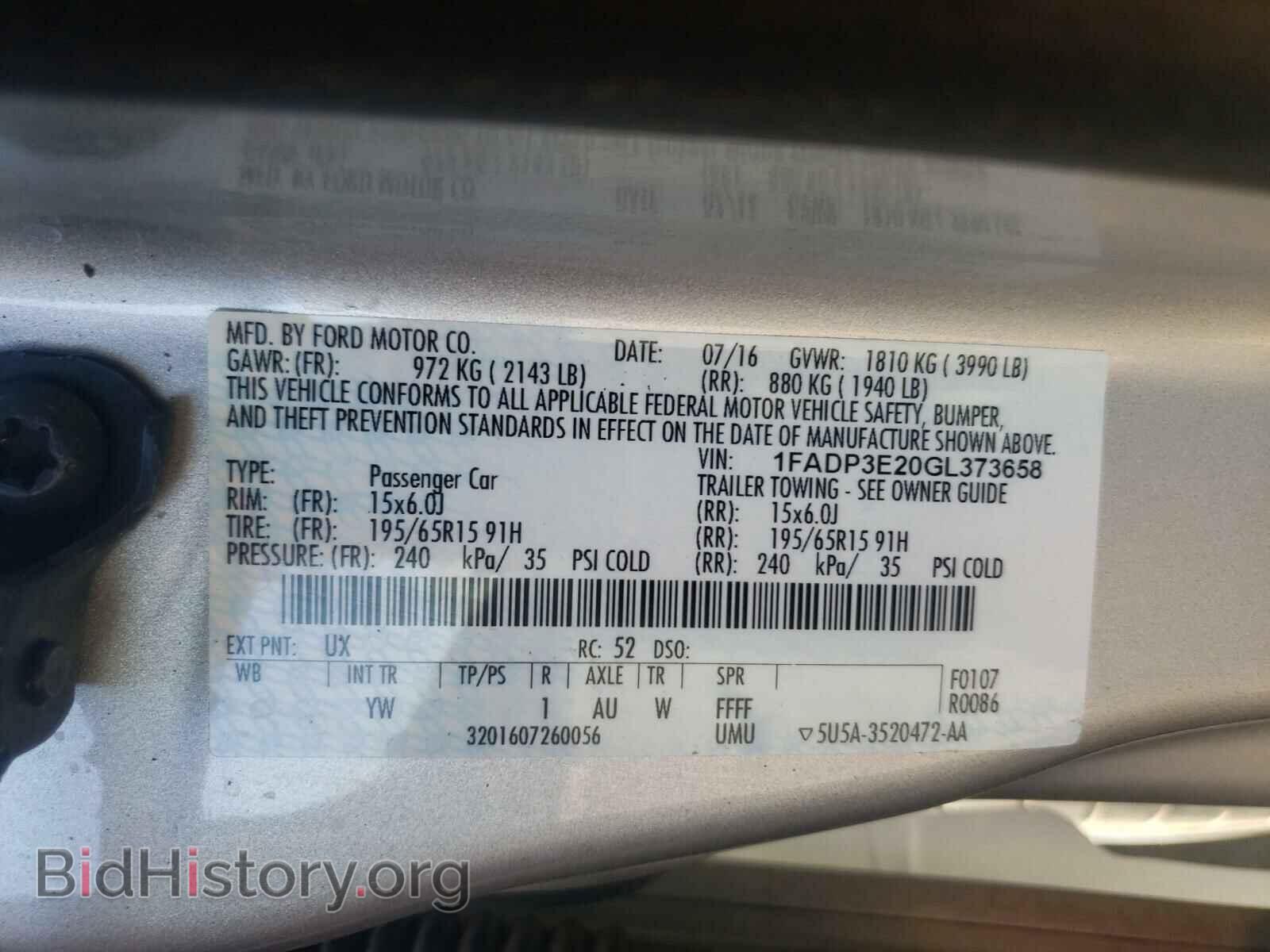 2016 FORD FOCUS - VIN: 1FADP3E20GL373658 - Фото 10