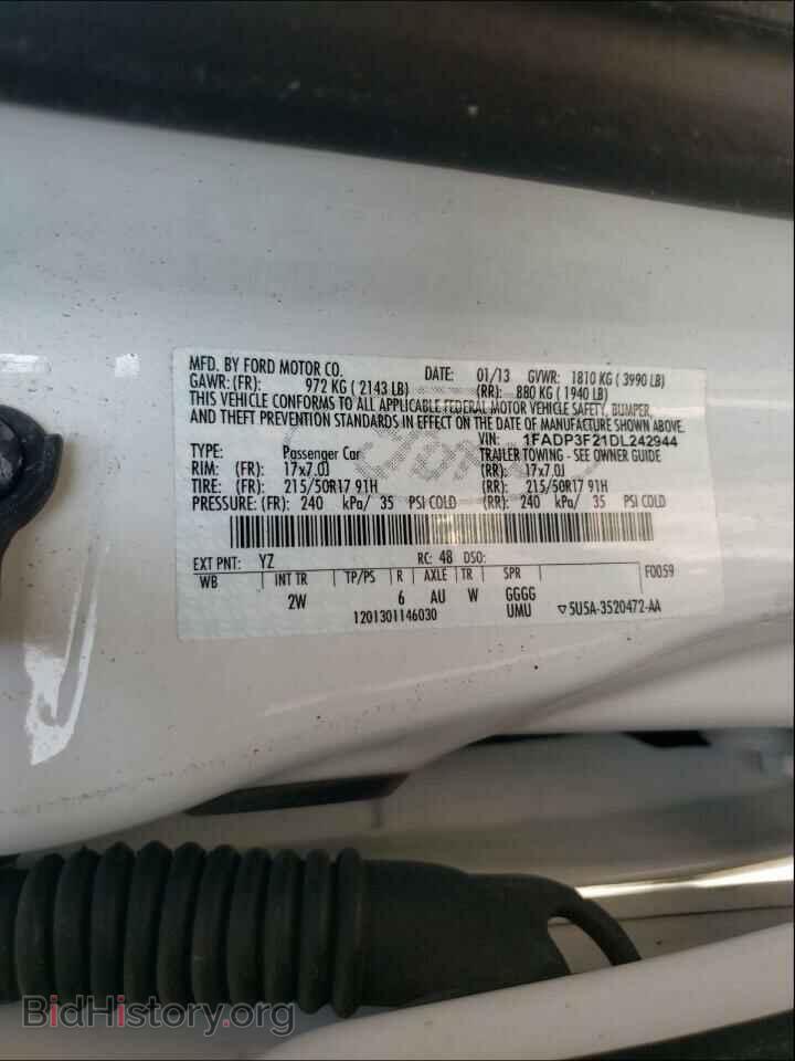 2013 FORD FOCUS - VIN: 1FADP3F21DL242944 - Фото 10
