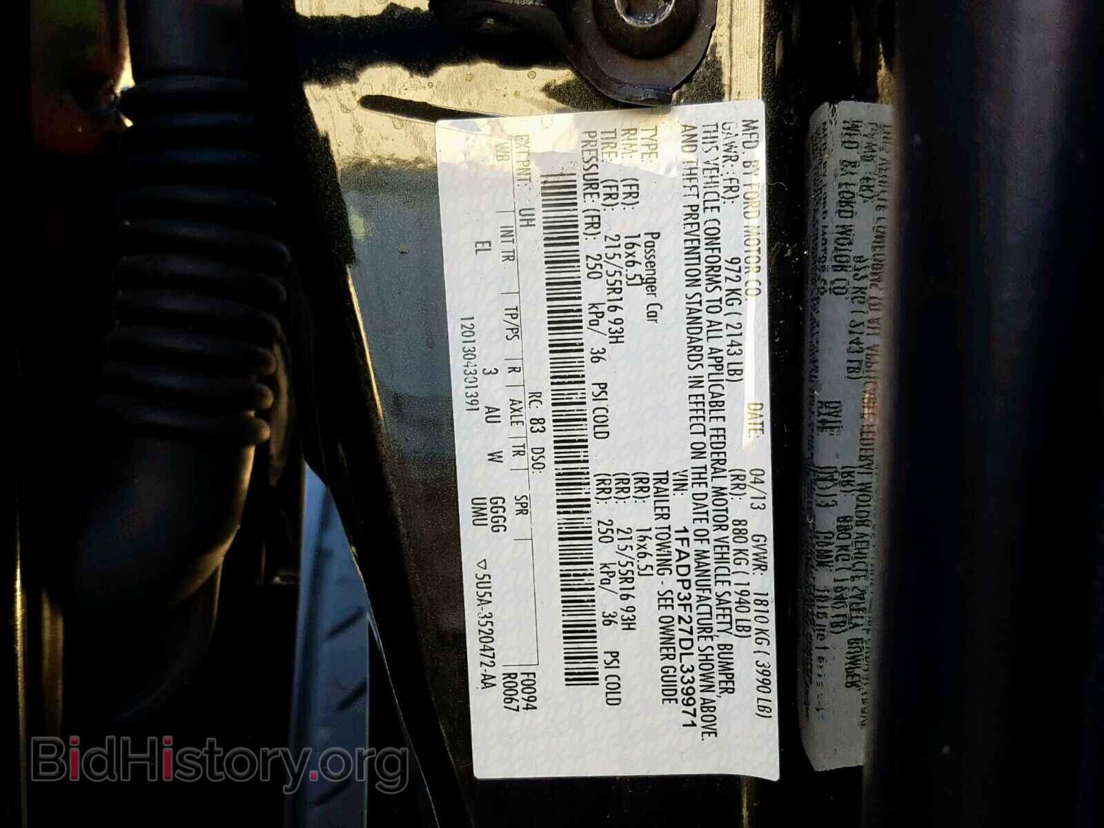 2013 FORD FOCUS - VIN: 1FADP3F27DL339971 - Фото 10