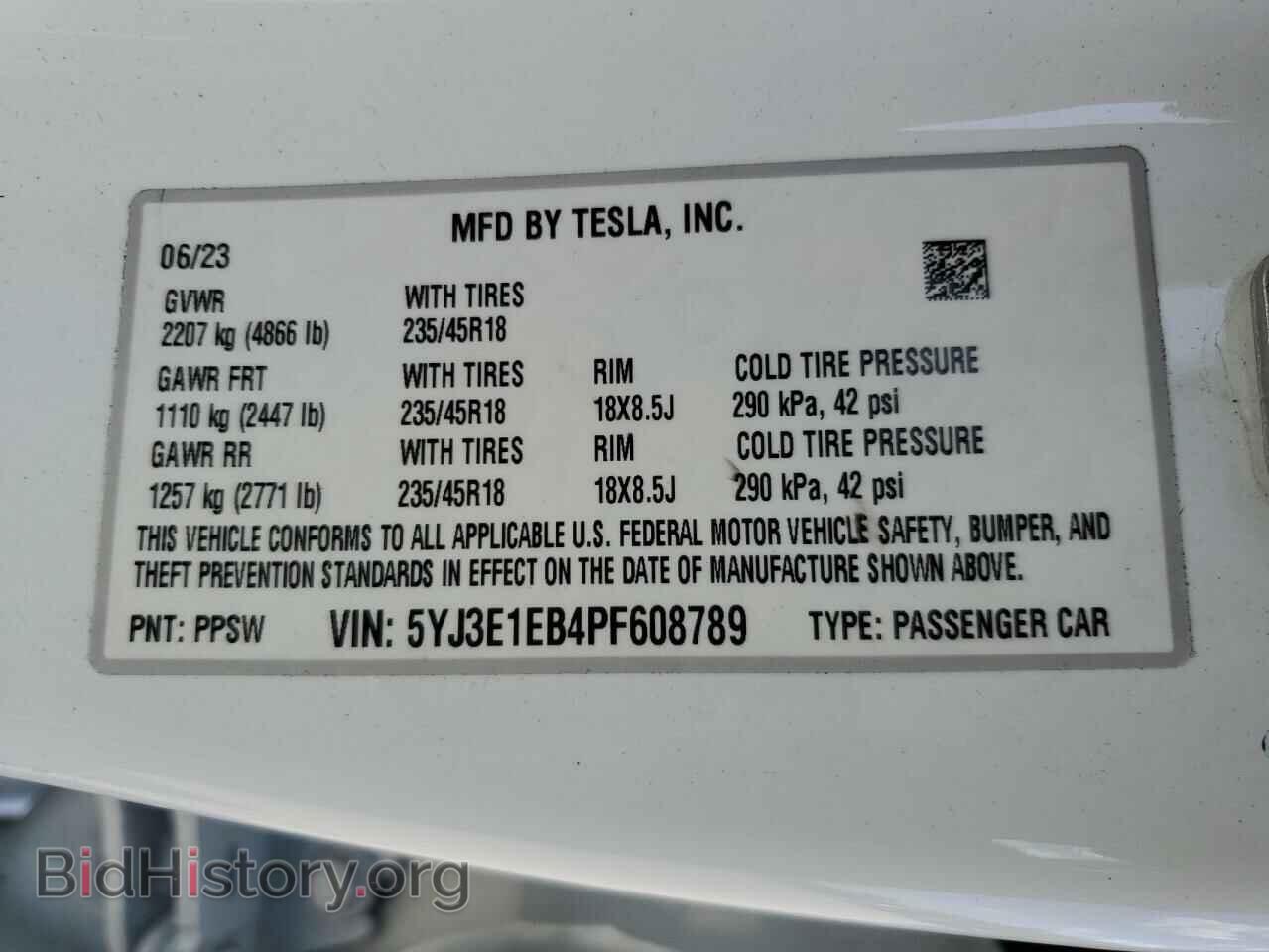 2023 TESLA MODEL 3 - VIN: 5YJ3E1EB4PF608789 - Photo 12