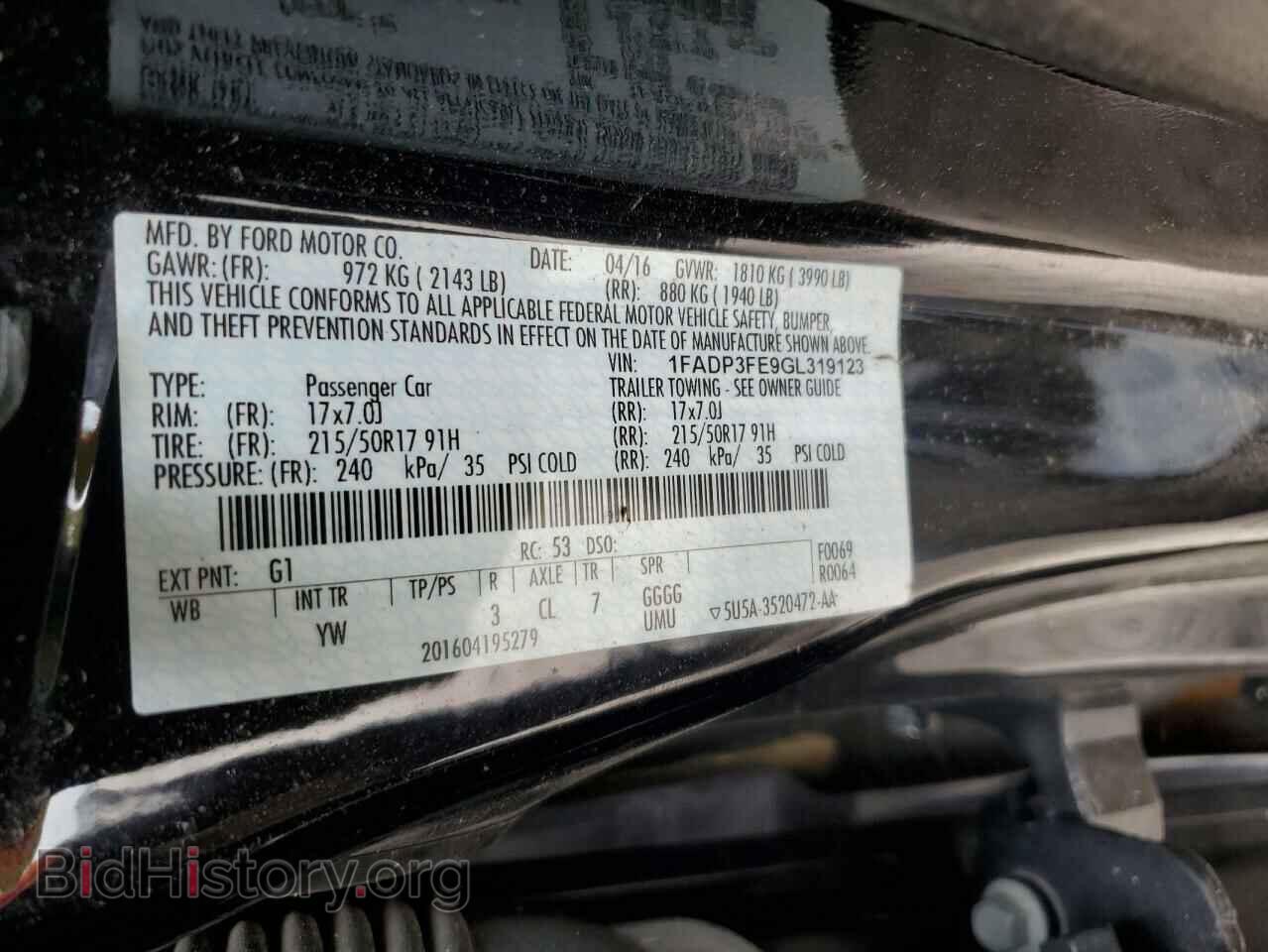 2016 FORD FOCUS - VIN: 1FADP3FE9GL319123 - Фото 13
