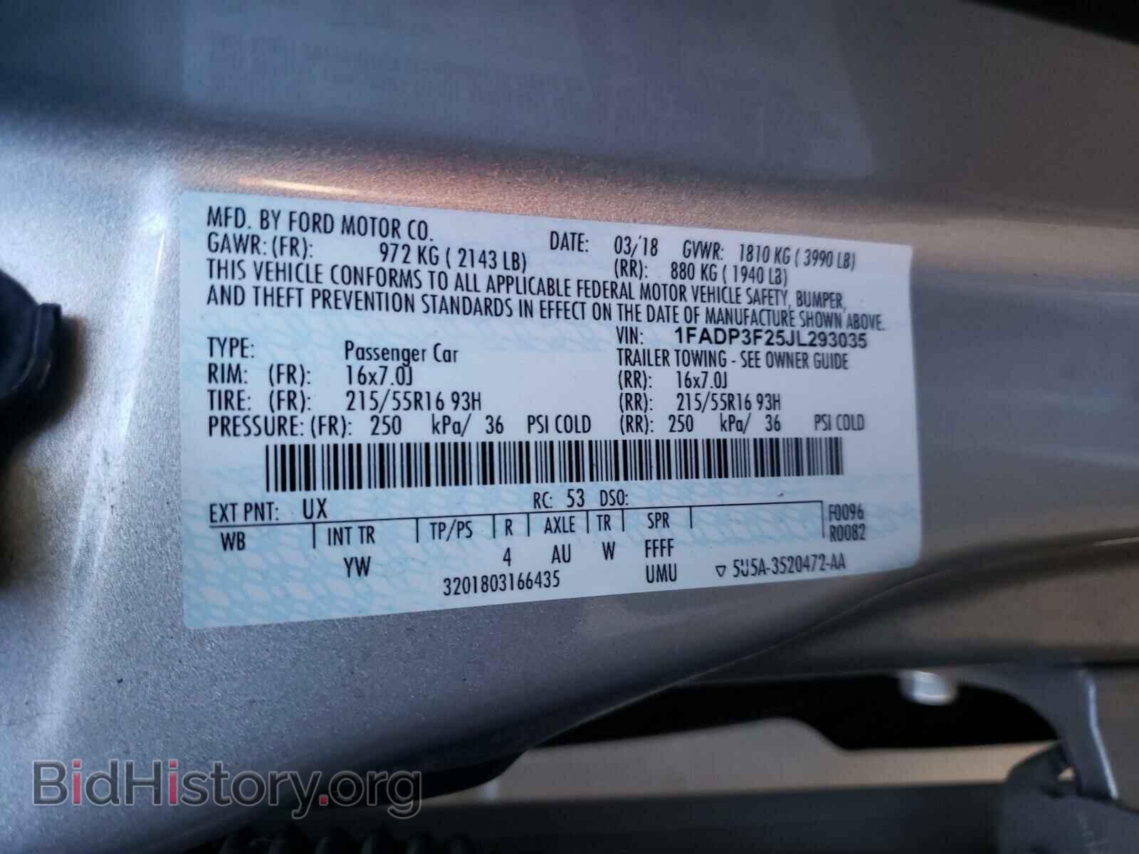 2018 FORD FOCUS - VIN: 1FADP3F25JL293035 - Фото 10