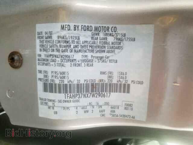 2007 FORD FOCUS - VIN: 1FAHP37NX7W290617 - Фото 10