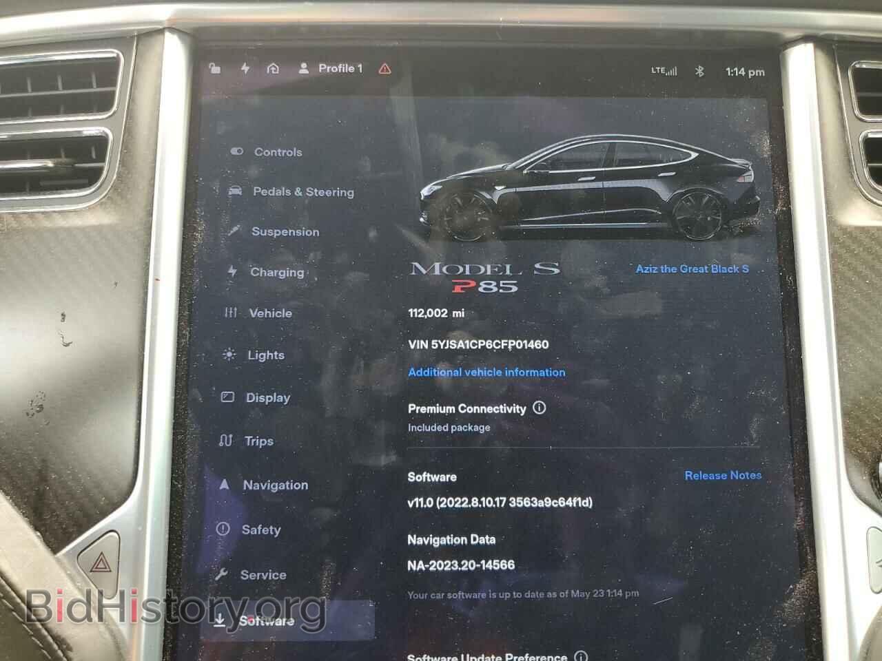 2012 TESLA MODEL S - VIN: 5YJSA1CP6CFP01460 - Фото 9
