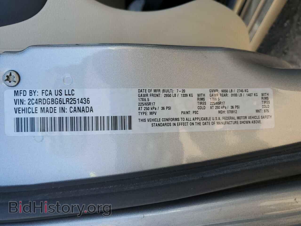 2020 DODGE CARAVAN - VIN: 2C4RDGBG6LR251436 - Фото 13