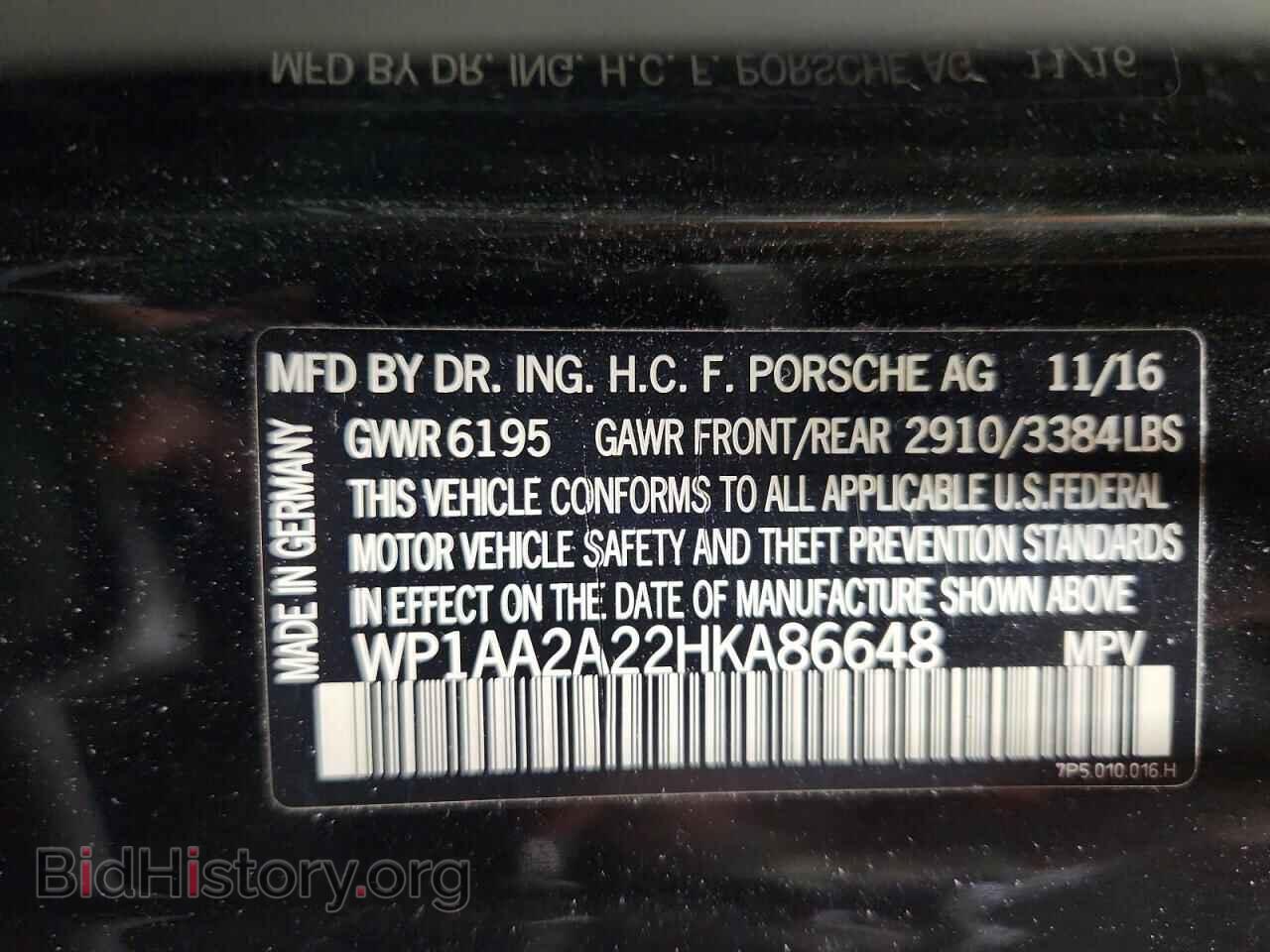 2017 PORSCHE CAYENNE - VIN: WP1AA2A22HKA86648 - Фото 13