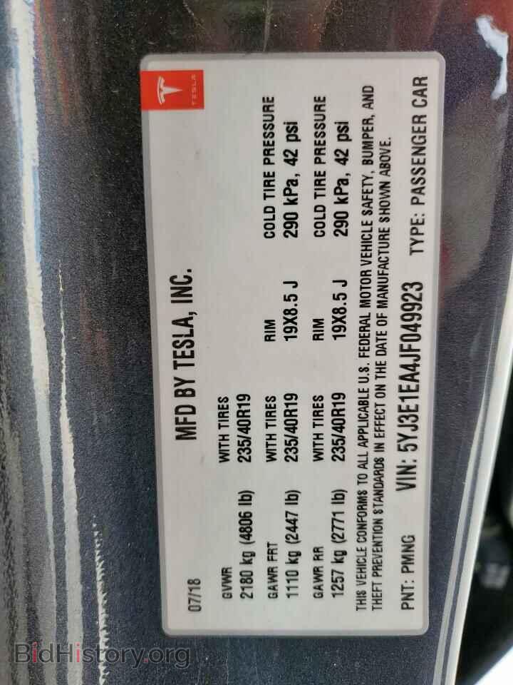 2018 TESLA MODEL 3 - VIN: 5YJ3E1EA4JF049923 - Фото 13