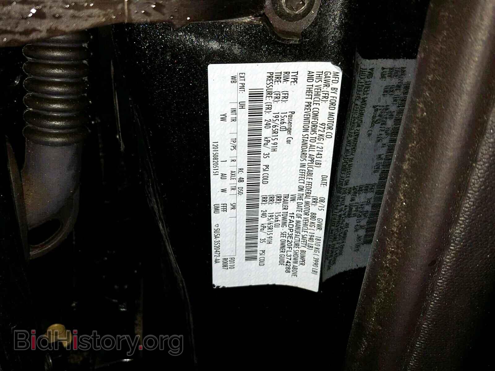 2015 FORD FOCUS - VIN: 1FADP3E20FL374288 - Фото 10