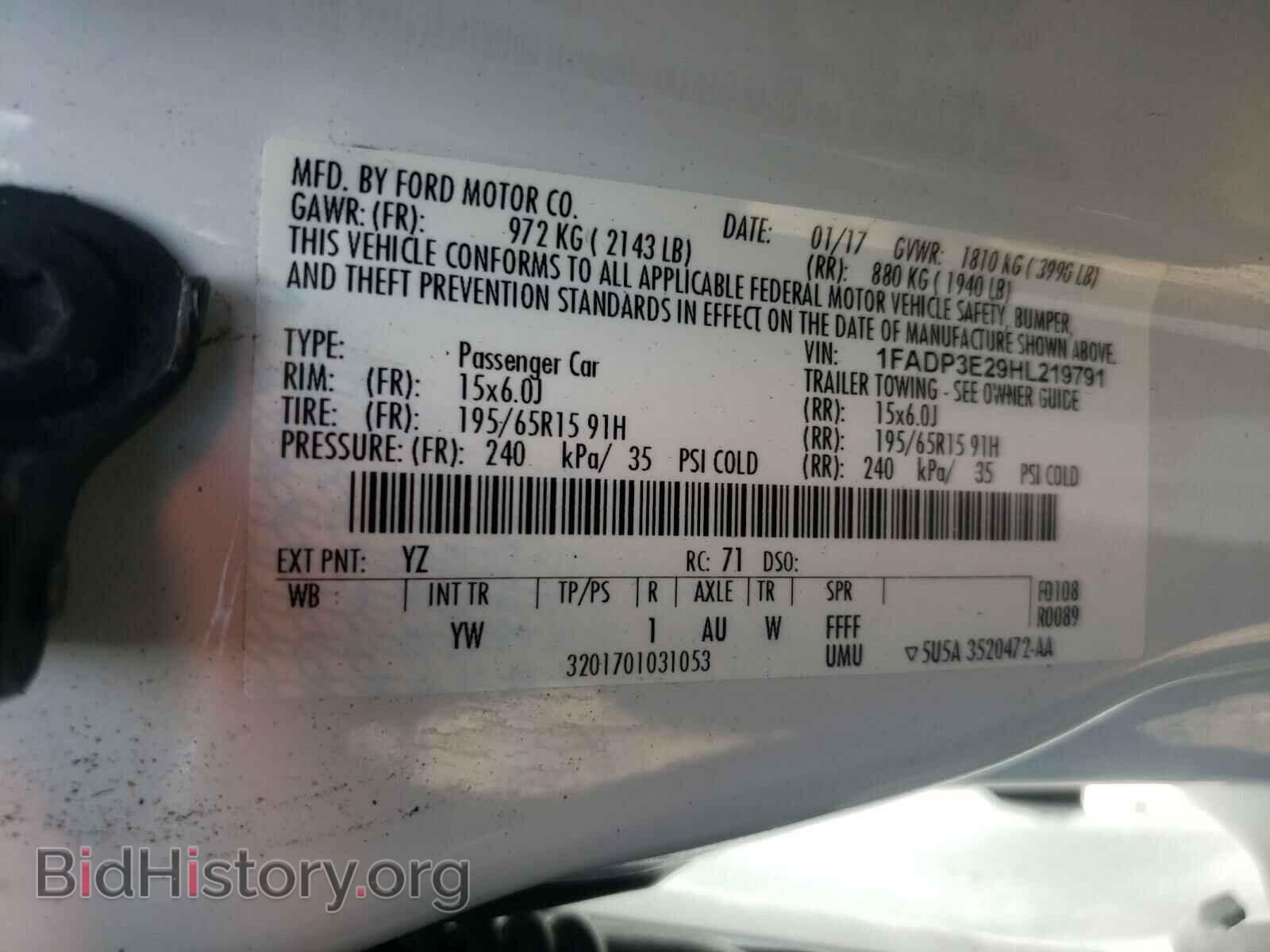 2017 FORD FOCUS - VIN: 1FADP3E29HL219791 - Фото 10