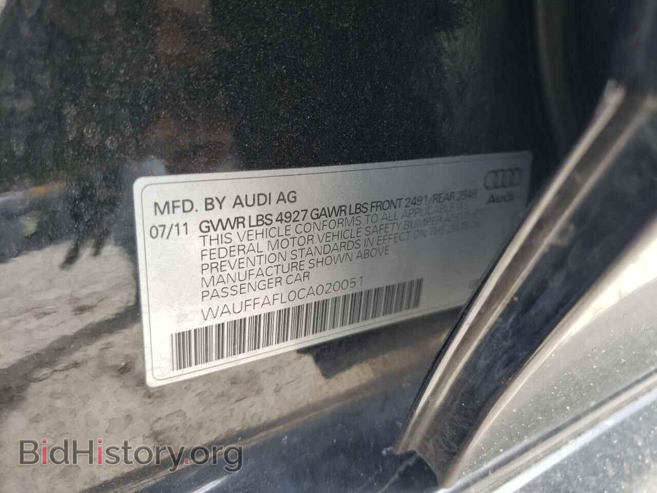2012 AUDI A4 - VIN: WAUFFAFL0CA020051 - Photo 10