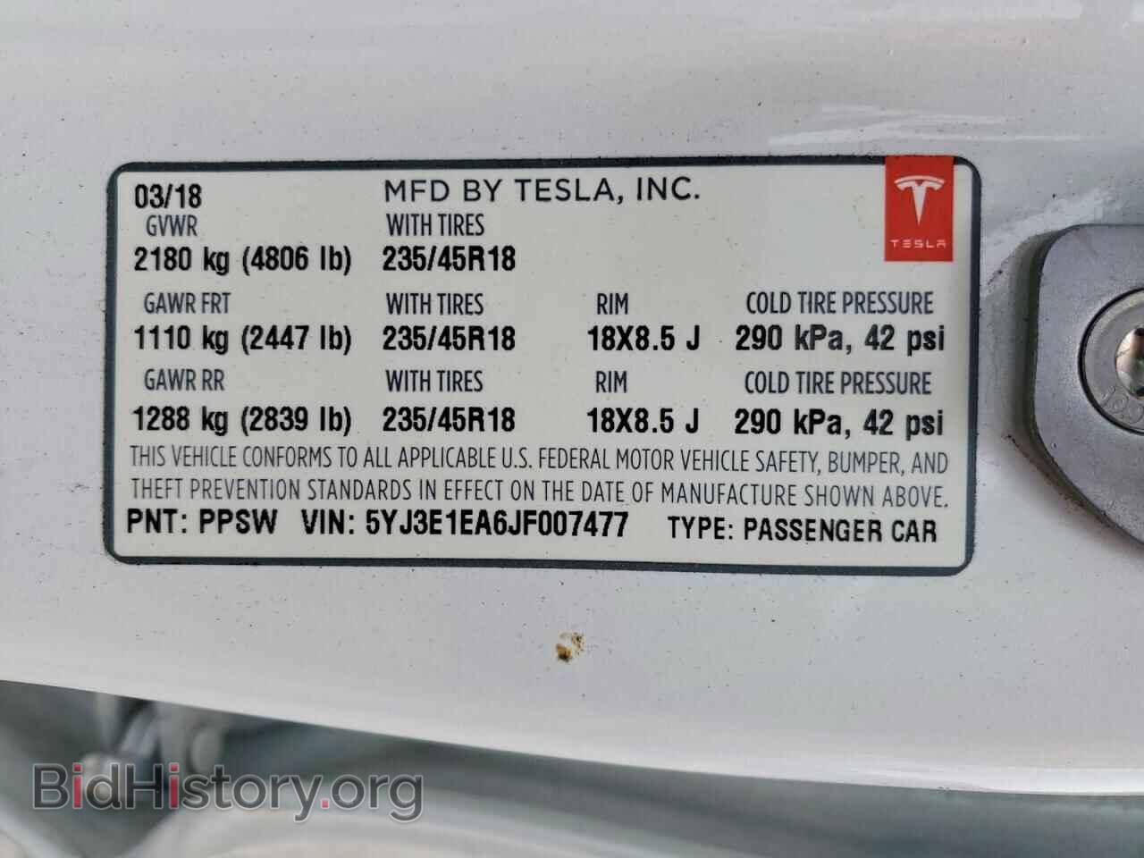 2018 TESLA MODEL 3 - VIN: 5YJ3E1EA6JF007477 - Photo 13