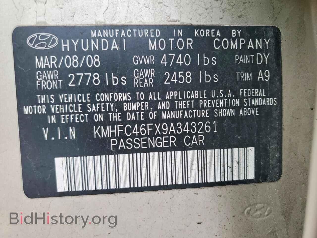2009 HYUNDAI AZERA - VIN: KMHFC46FX9A343261 - Фото 12