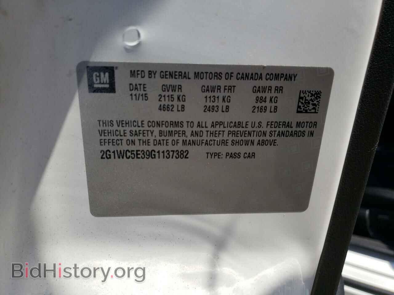 2016 CHEVROLET IMPALA - VIN: 2G1WC5E39G1137382 - Фото 10