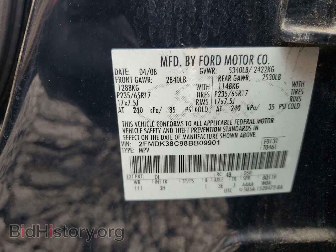 2008 FORD EDGE - VIN: 2FMDK38C98BB09901 - Фото 13