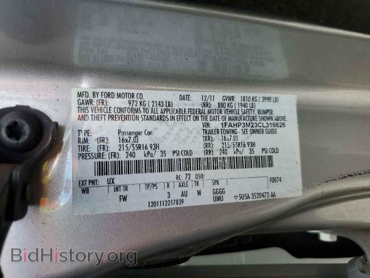 2012 FORD FOCUS - VIN: 1FAHP3M23CL316626 - Фото 13