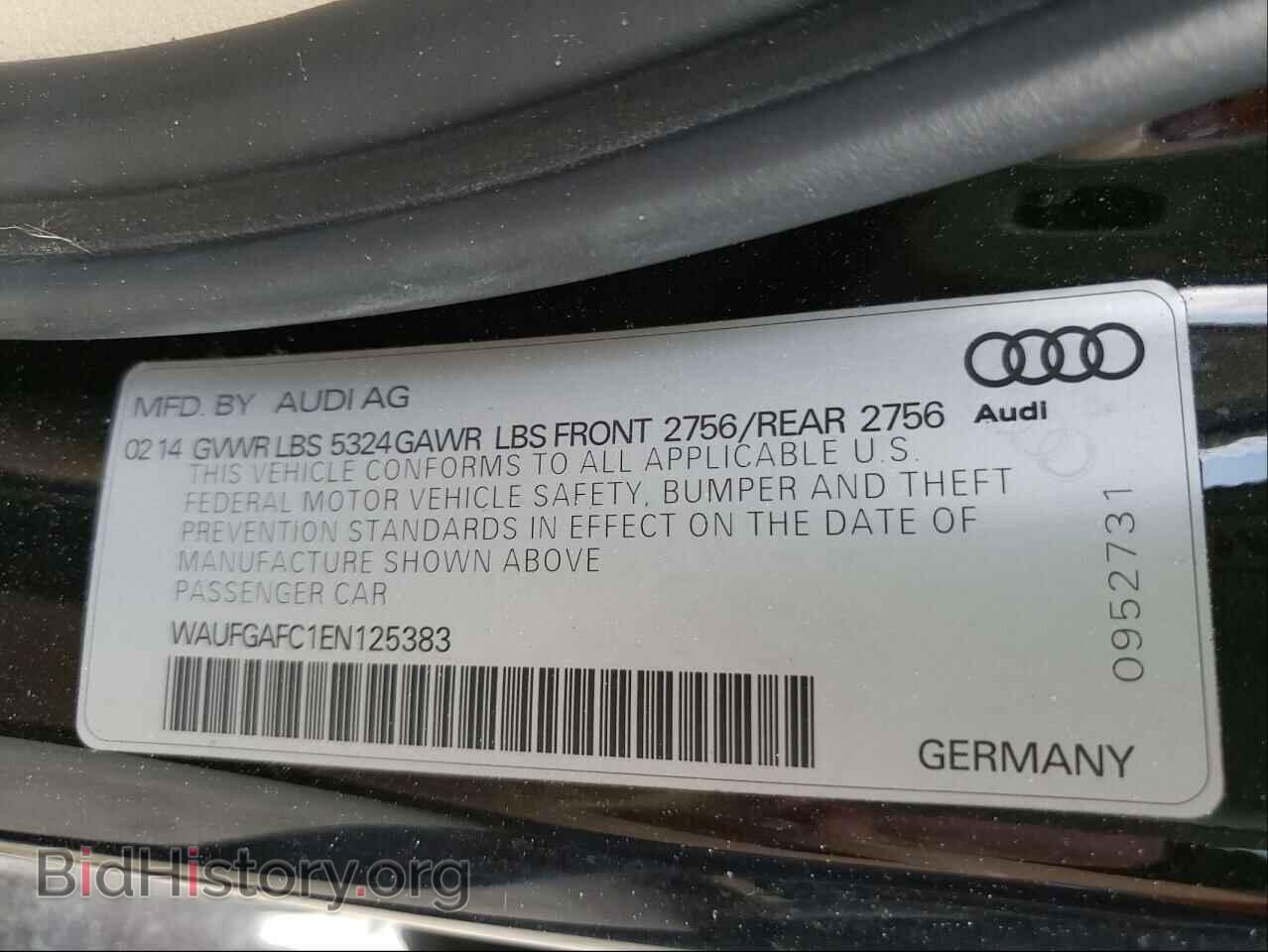 2014 AUDI A6 - VIN: WAUFGAFC1EN125383 - Фото 10