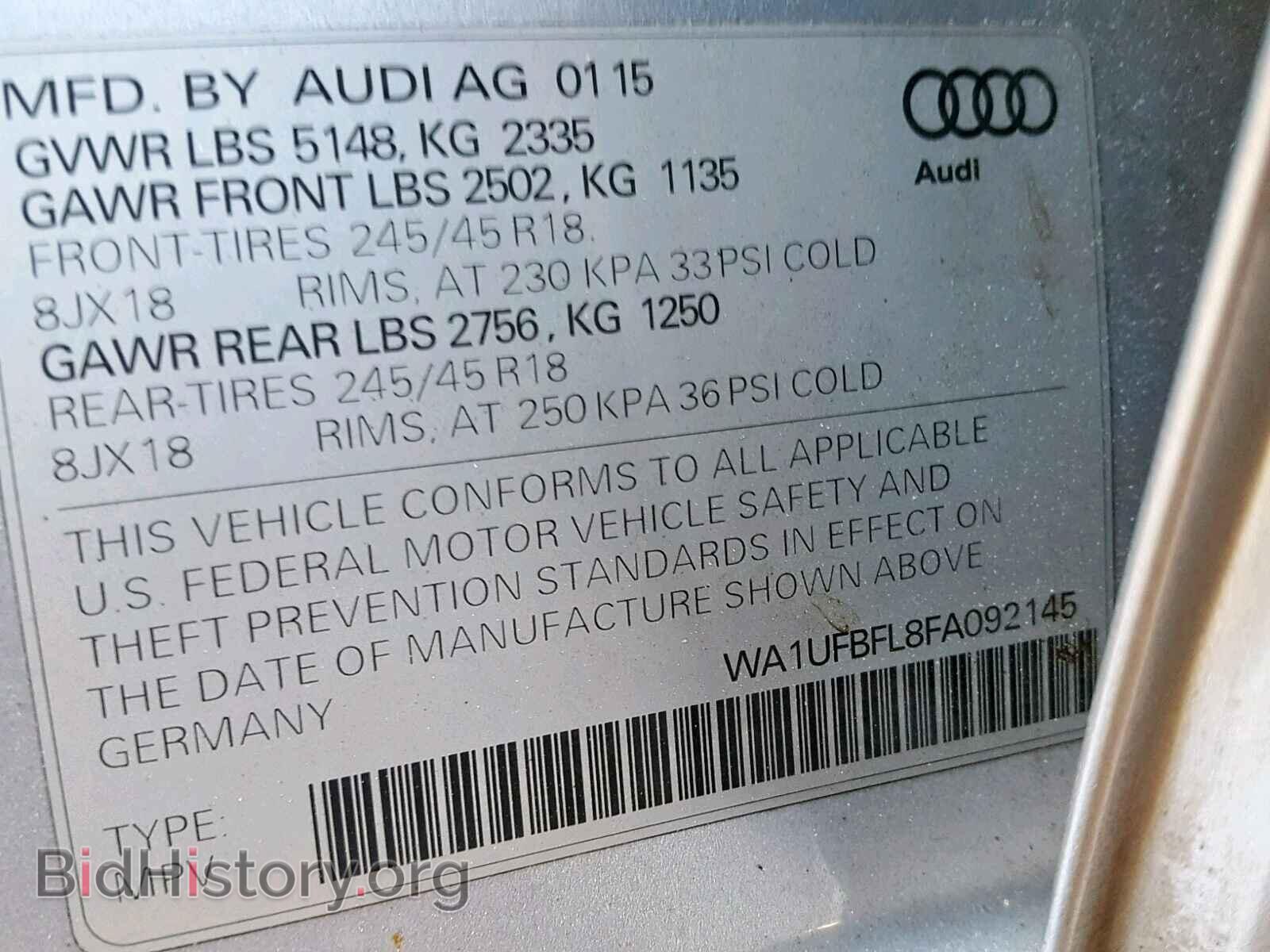 2015 AUDI A4 - VIN: WA1UFBFL8FA092145 - Photo 10