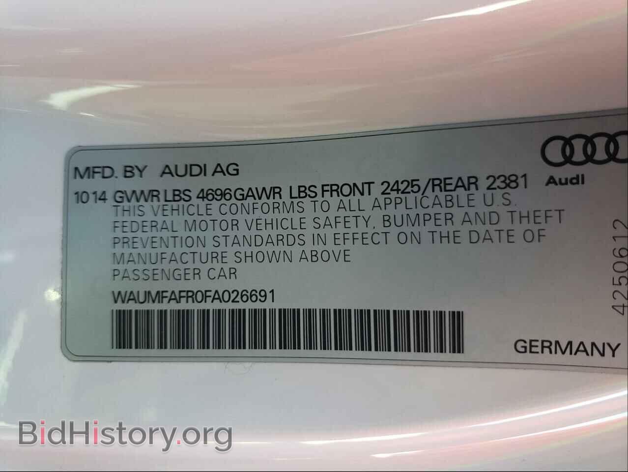 2015 AUDI A5 - VIN: WAUMFAFR0FA026691 - Фото 10