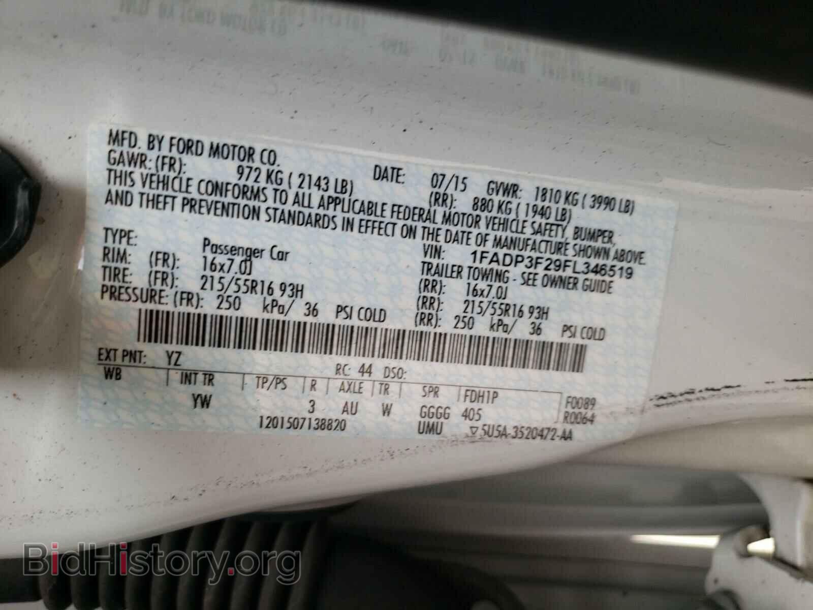 2015 FORD FOCUS - VIN: 1FADP3F29FL346519 - Фото 10