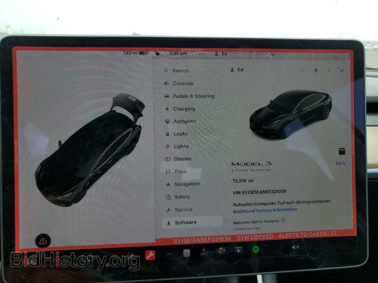 2019 TESLA MODEL 3 - VIN: 5YJ3E1EA5KF331036 - Фото 9