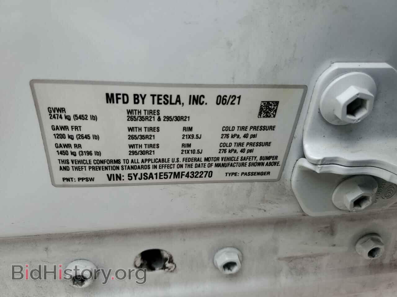 2021 TESLA MODEL S - VIN: 5YJSA1E57MF432270 - Фото 10