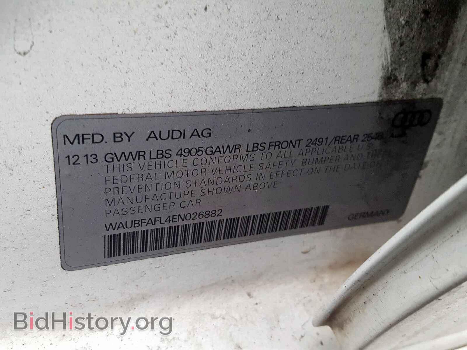 2014 AUDI A4 - VIN: WAUBFAFL4EN026882 - Фото 10