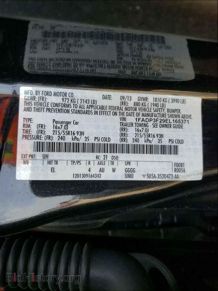 2014 FORD FOCUS - VIN: 1FADP3F29EL165371 - Фото 10