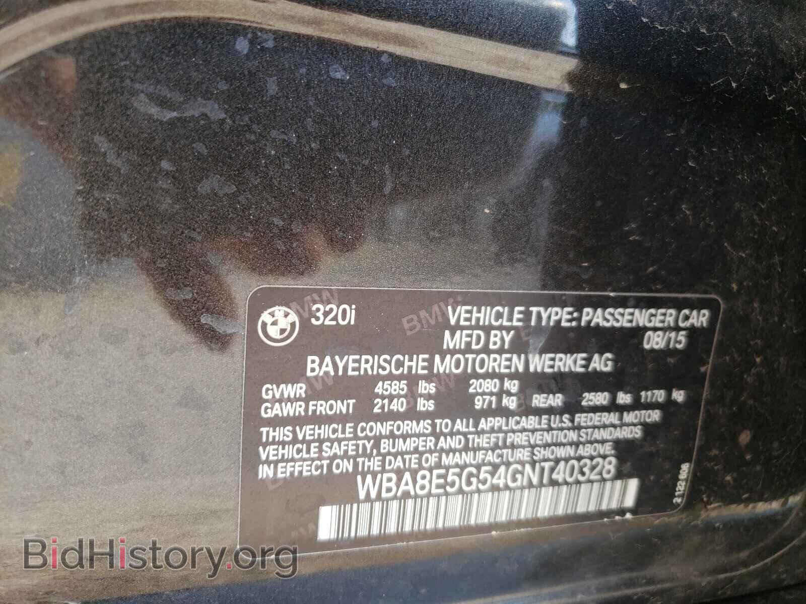 2016 BMW 3 SERIES - VIN: WBA8E5G54GNT40328 - Фото 10