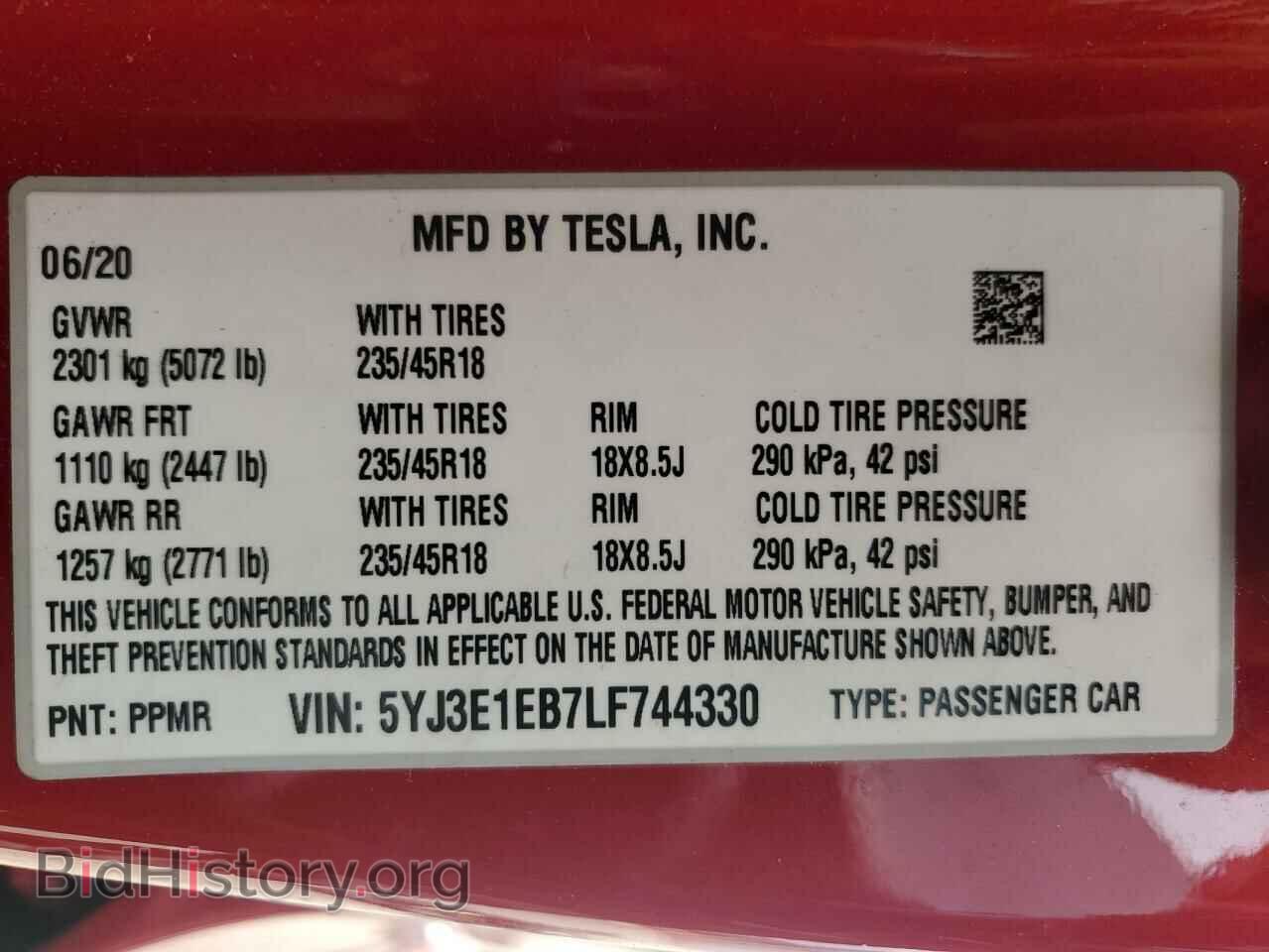 2020 TESLA MODEL 3 - VIN: 5YJ3E1EB7LF744330 - Photo 13