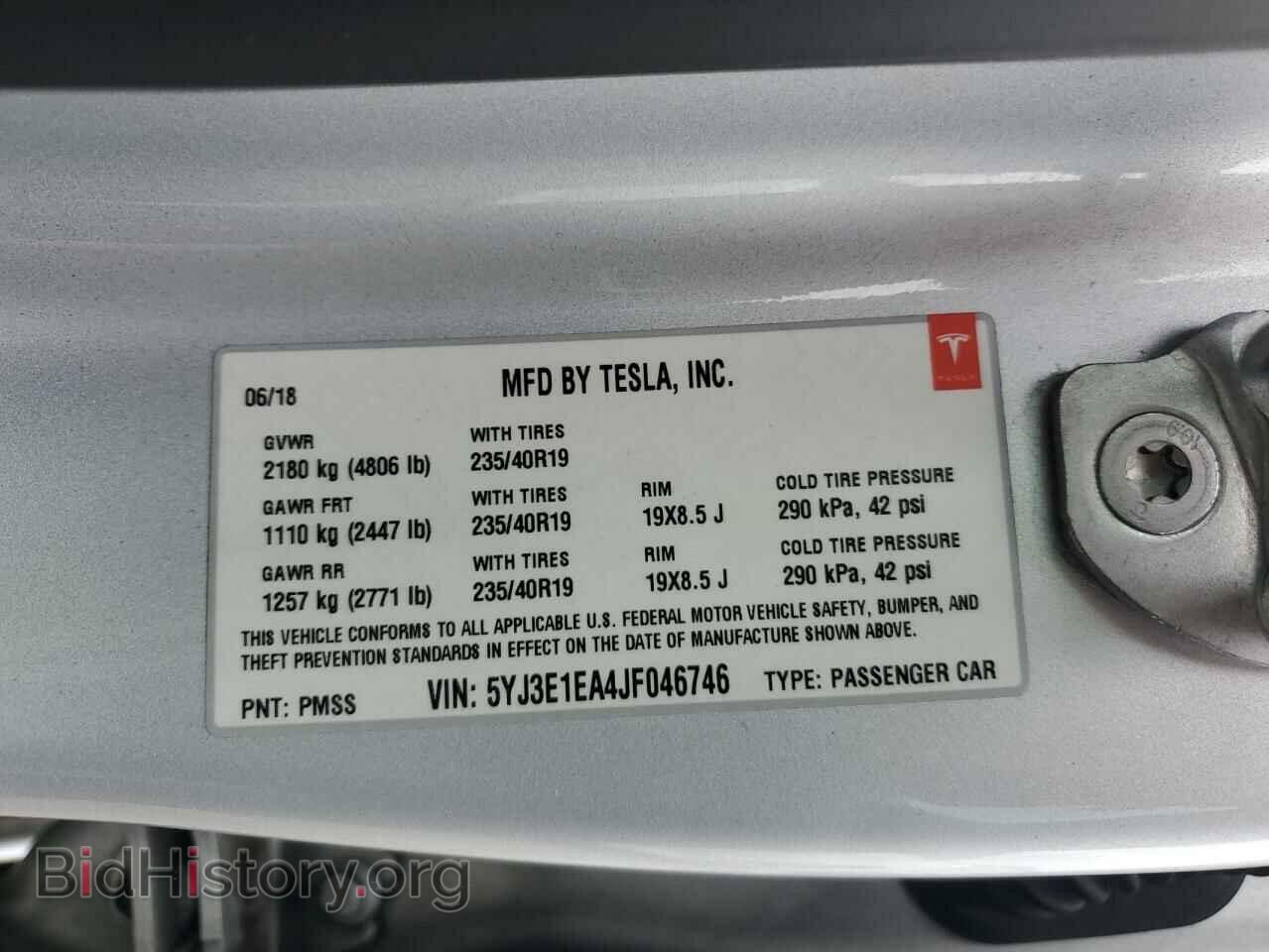 2018 TESLA MODEL 3 - VIN: 5YJ3E1EA4JF046746 - Photo 13