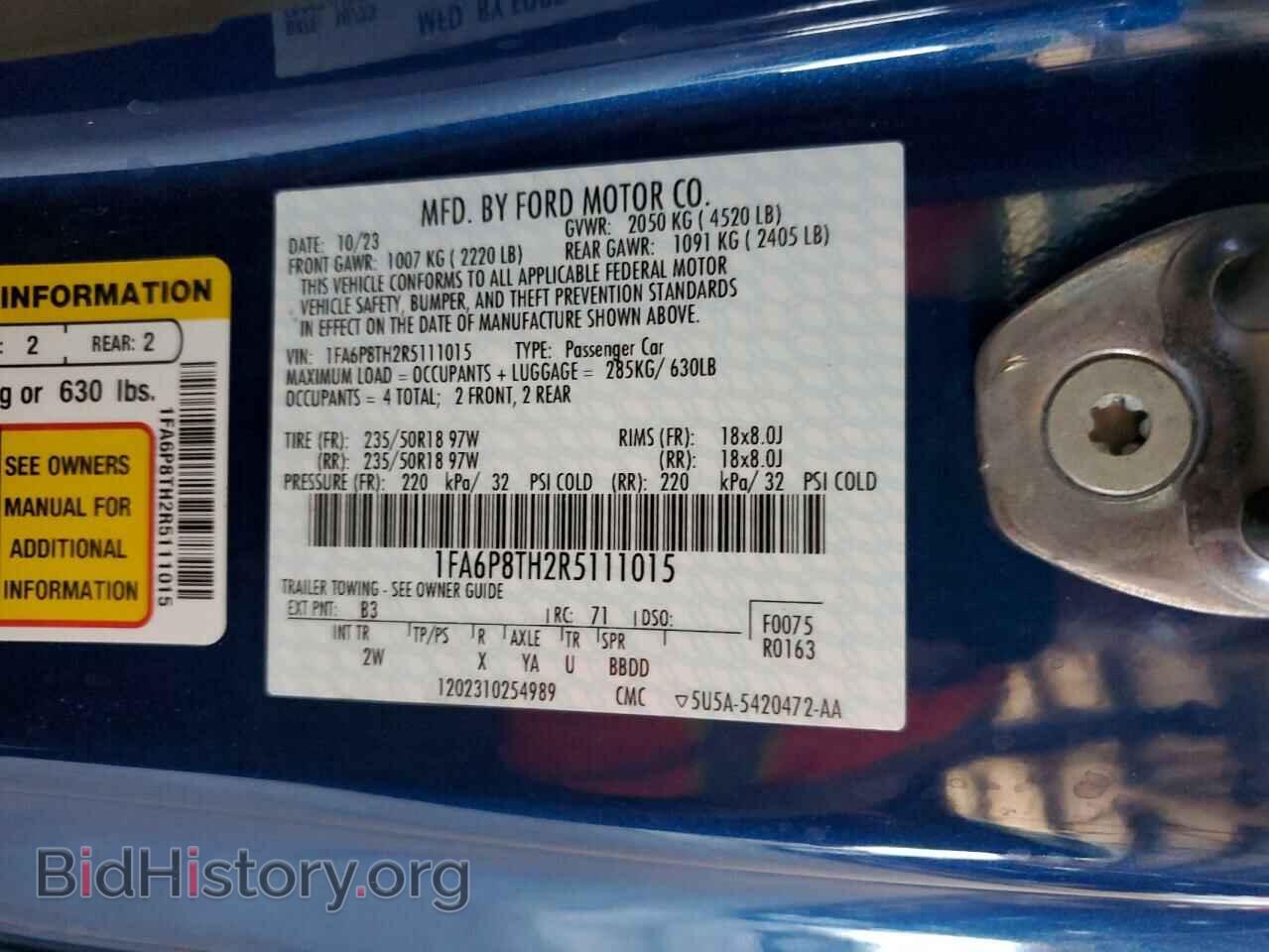 2024 FORD ALL Models - VIN: 1FA6P8TH2R5111015 - Photo 12